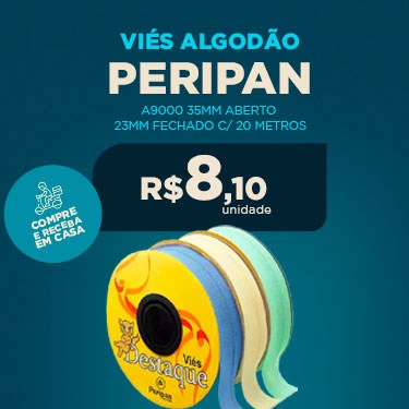 VIÉS DE ALGODÃO A9000 35MM ABERTO 23MM FECHADO C/ 20 METROS PERIPAN