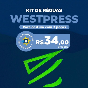 KIT RÉGUA PARA COSTURA WESTPRESS COM 3 PEÇAS