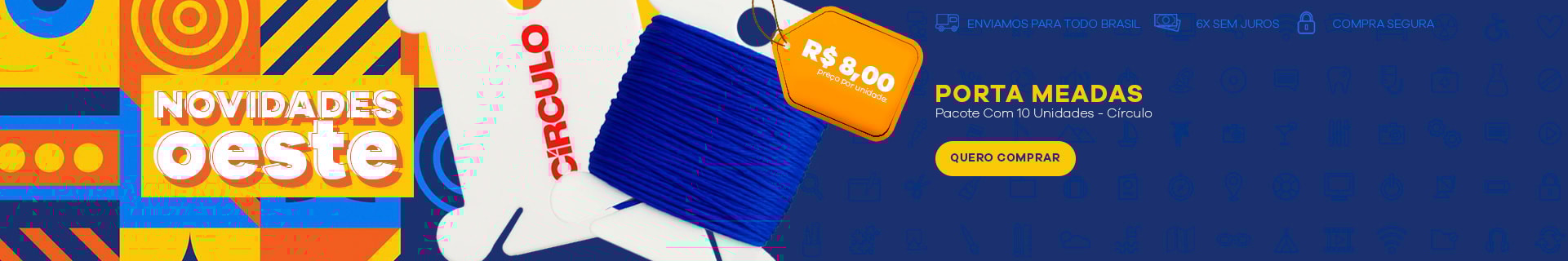 Porta Meadas Pacote Com 10 Unidades Círculo