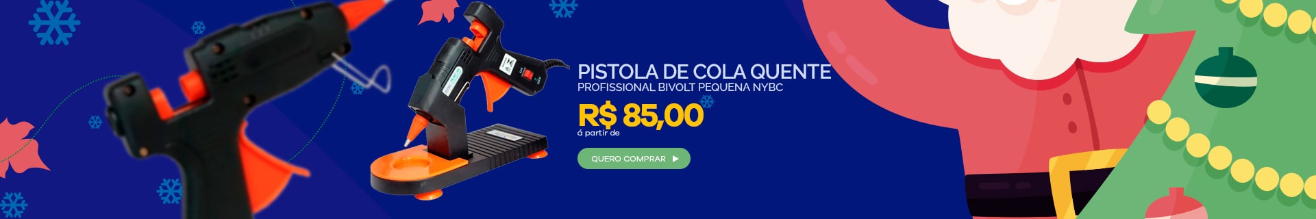 Pistola de Cola Quente Profissional Bivolt Pequena NYBC
