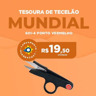 TESOURA TECELÃO 601-4 MUNDIAL PONTO VERMELHO