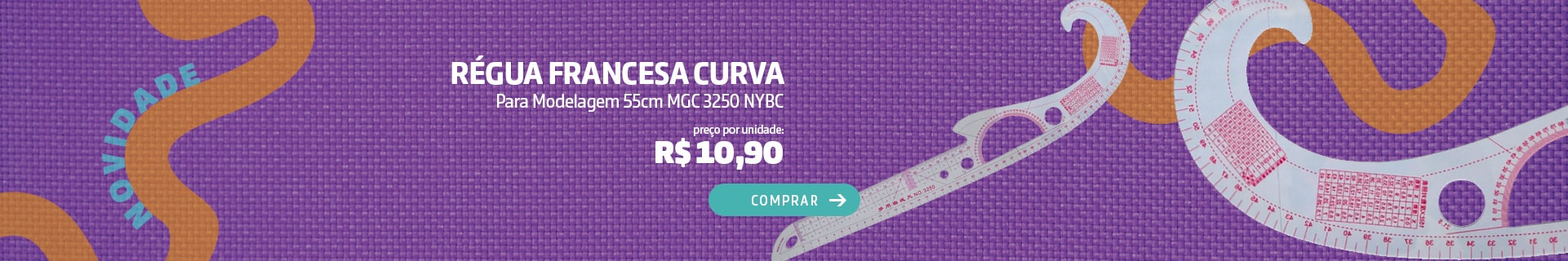 Régua Francesa Curva Para Modelagem 55cm MGC 3250 NYBC
