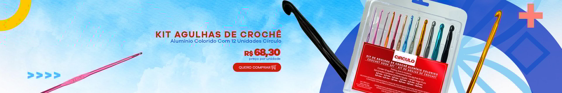 Kit Agulha Crochê Alumínio