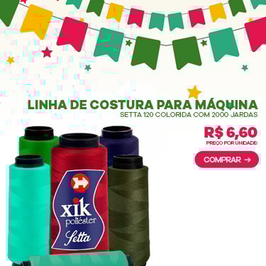 LINHA DE COSTURA PARA MÁQUINA SETTA 120 COLORIDA COM 2000 JARDAS