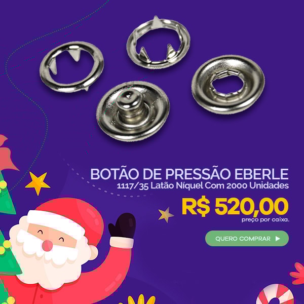 Botão de Pressão Eberle 1117/35 Latão Níquel Com 2000 Unidades