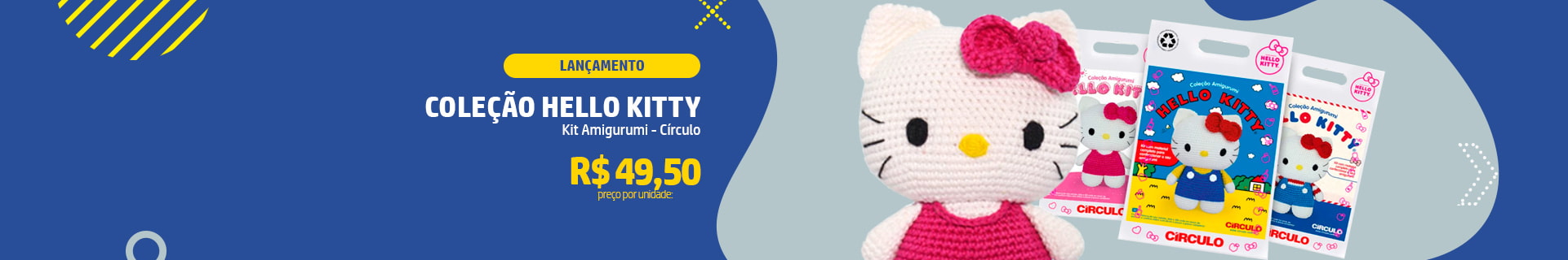 Kit Amigurumi Coleção Hello Kitty Círculo