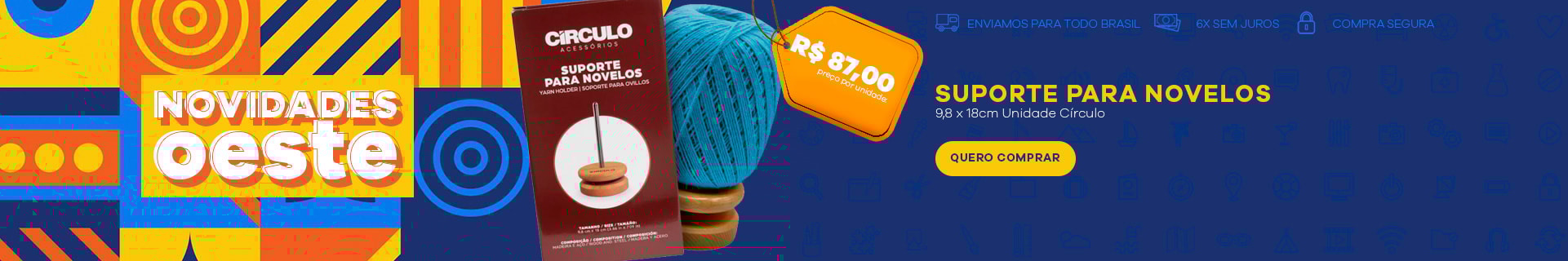 Suporte Para Novelos 9,8 x 18cm Unidade Círculo