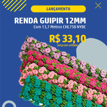 Renda Guipir 12mm Com 13,7 Metros CHL750 NYBC