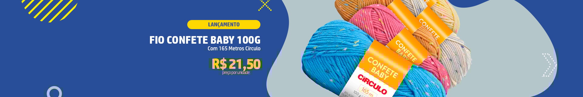 Fio Confete Baby 100g Com 165 Metros Círculo