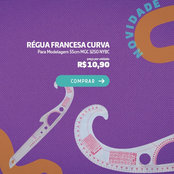 Régua Francesa Curva Para Modelagem 55cm MGC 3250 NYBC
