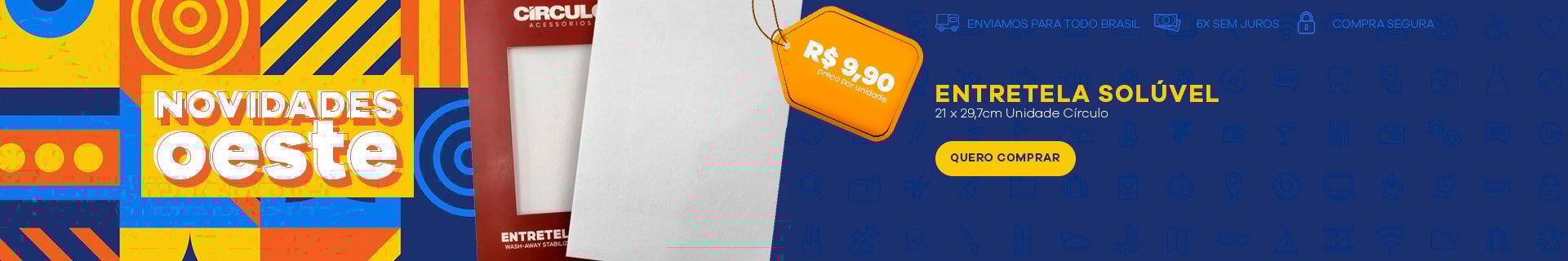 Entretela Solúvel 21 x 29,7cm Unidade Círculo