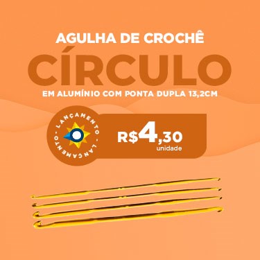 AGULHA DE CROCHÊ ALUMÍNIO PONTA DUPLA CIRCULO COM 13,2CM