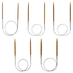 Agulha Circular Para Tricô Bambu e Aço Com 40cm Círculo