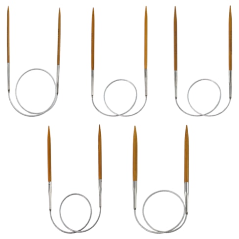 Agulha Circular Para Tricô Bambu e Aço Com 40cm Círculo