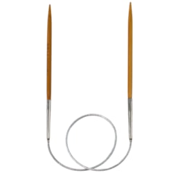 Agulha Circular Para Tricô Bambu e Aço Com 40cm Círculo