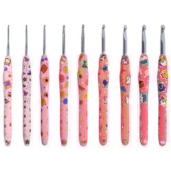 Agulha de Crochê Soft Estampada Rosa Círculo