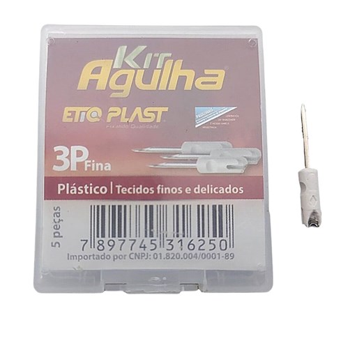 Agulha p/ Aplicador Tag Fix Kit c/5 Unidades Etiq Plast