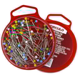 Alfinete Cabeça de Vidro com 100 Unidades Círculo Alfinete Cabeça de Vidro com 100 Unidades Círculo