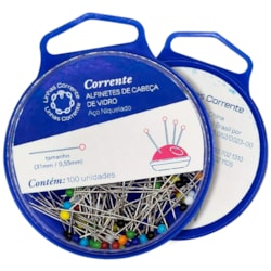 Alfinete Cabeça de Vidro Milward Corrente