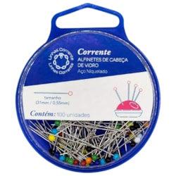 Alfinete Cabeça de Vidro Milward Corrente