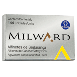 Alfinete de Segurança Milward Nº000 Niquelado Com 144 Unidades