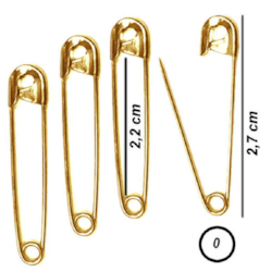 Alfinete de Segurança nº0 Dourado 27mm c/100 Unidades NYBC Alfinete de Segurança nº0 Dourado 27mm c/100 Unidades NYBC