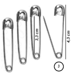 Alfinete de Segurança nº3 Prata 43mm c/100 Unidades NYBC Alfinete de Segurança nº3 Prata 43mm c/100 Unidades NYBC
