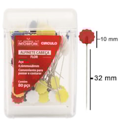 Alfinete Para Patchwork - Flor - 80 unidades - Circulo Alfinete Para Patchwork - Flor - 80 unidades - Circulo