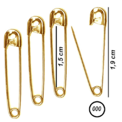 ALFINETE SEG. NYBC N.000 OURO C/100UN