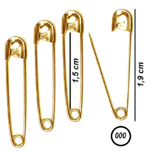 ALFINETE SEG. NYBC N.000 OURO C/100UN