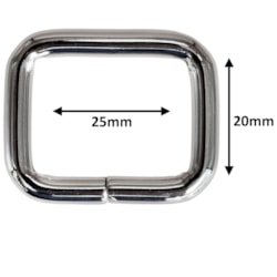 Argola Retangular 25mm Com 6 Unidades Círculo