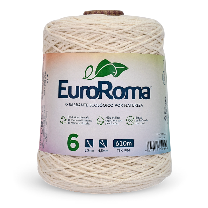 Barbante 6 Cru Com 610 Metros EuroRoma - Oeste Aviamentos