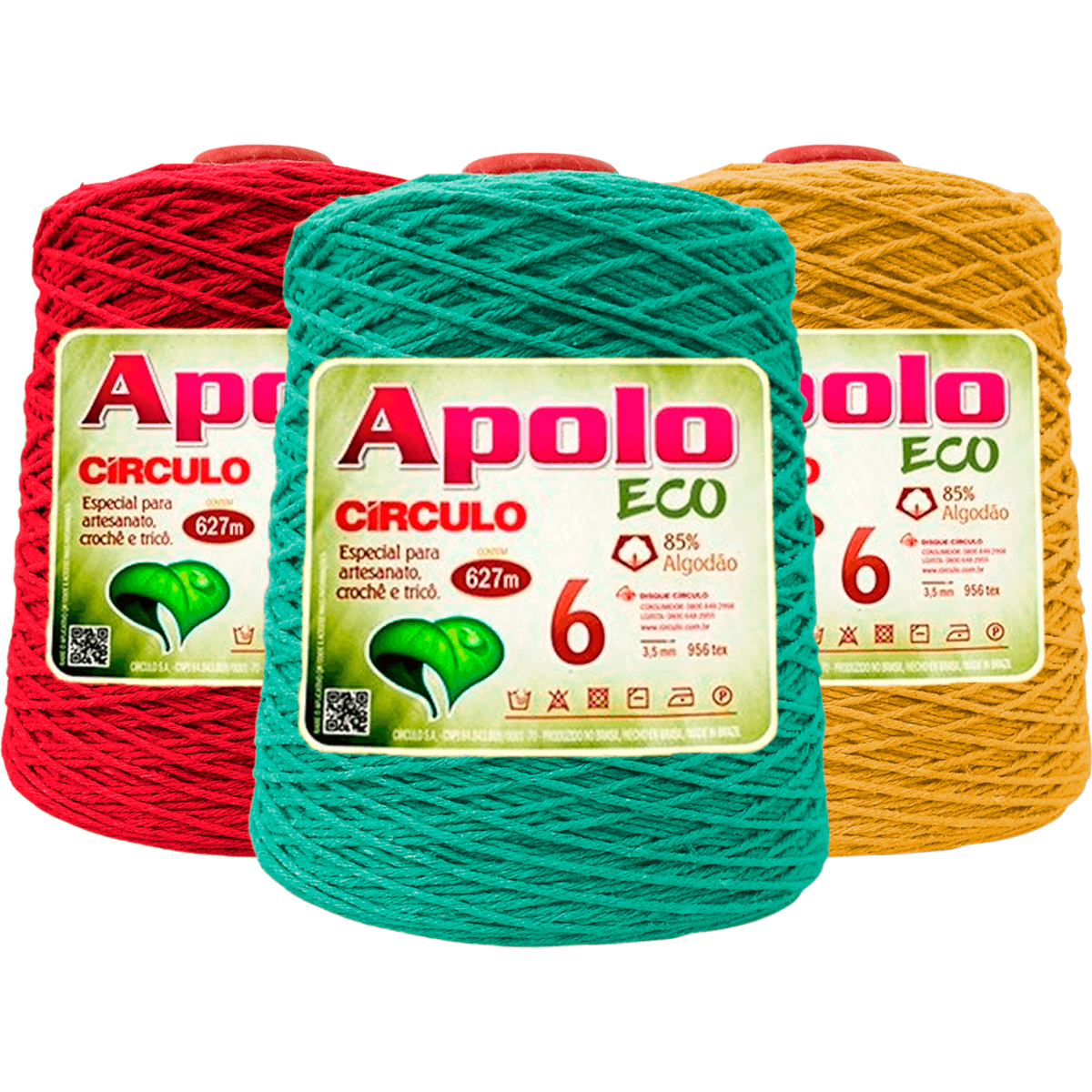 Barbante Apolo Eco 6 de 600gr com 627 Metros Círculo