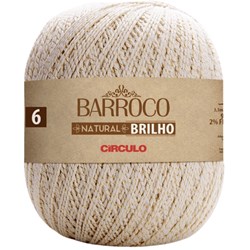 Barbante Barroco Natural 6 c/ Brilho Dourado c/759m Círculo