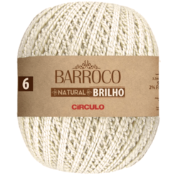 Barbante Barroco Natural 6 c/ Brilho Prata c/759m Círculo Barbante Barroco Natural 6 c/ Brilho Prata c/759m Círculo