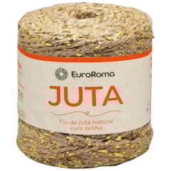 Barbante Fio de Juta Natural Com Brilho 10/4 Com 77 Metros Euroroma