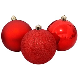 Bolas de Natal Mista Para decoração 10cm Com 6 Unidades