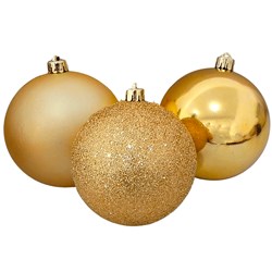 Bolas de Natal Mista para decoração 8cm Com 6 Unidades