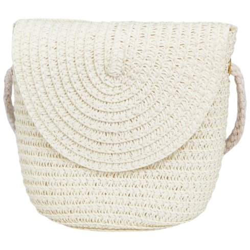 Bolsa de Ráfia Pequena 12cm x 14cm Creme Sanding