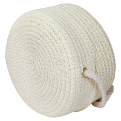Bolsa de Ráfia Redonda Pequena 12cm x 6cm Creme Sanding