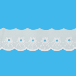 Bordado Inglês 4,7cm Ref 20068 Branco com 13,7 Metros Trader Bordado Inglês 4,7cm Ref 20068 Branco com 13,7 Metros Trader