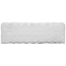 Bordado Inglês 6,5cm Branco 100% Algodão Cal21 com 13,7 Metros NYBC Bordado Inglês 6,5cm Branco 100% Algodão Cal21 com 13,7 Metros NYBC