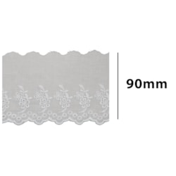 Bordado Inglês 90mm Com 13,7 Metros Branco 152318 Sanding