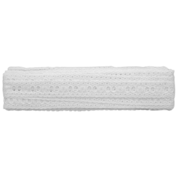 Bordado Passa Fita 2,5cm Branco 100% Algodão Cal33 com 13,7 Metros NYBC Bordado Passa Fita 2,5cm Branco 100% Algodão Cal33 com 13,7 Metros NYBC