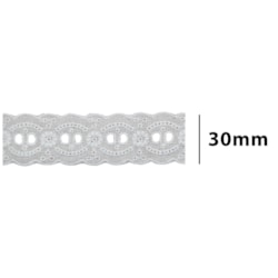 Bordado Passa Fita 30mm Com 13,7 Metros Branco 152371 Sanding
