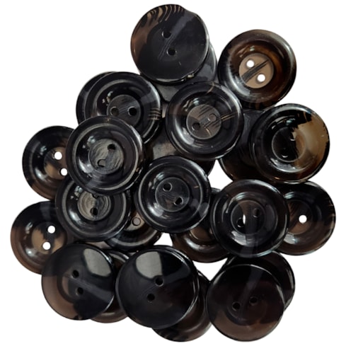 Botão 2 Furos Tamanho 40 Com 144 Unidades Preto Importado