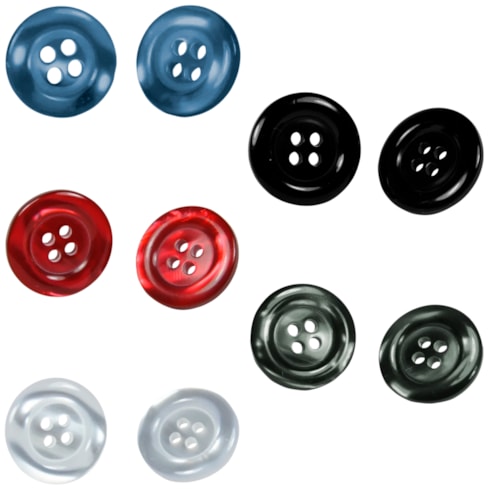 Botão de Camisa 20,32mm 4 Furos 1010 Tamanho 32 Com 144Un Corozita