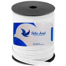 Cadarço Sarjado Branco 3006 100% Algodão 6mm c/ 50 Metros São José Cadarço Sarjado Branco 3006 100% Algodão 6mm c/ 50 Metros São José