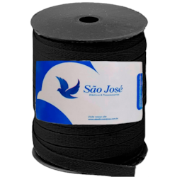 Cadarço Sarjado Preto 3006 100% Algodão 6mm c/ 50 Metros São José Cadarço Sarjado Preto 3006 100% Algodão 6mm c/ 50 Metros São José