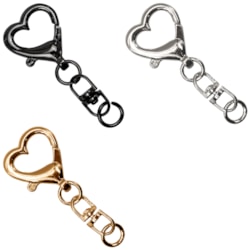 Chaveiro Mosquetão de Coração 21,5mm x 49,5mm Com 6 Unidades Círculo